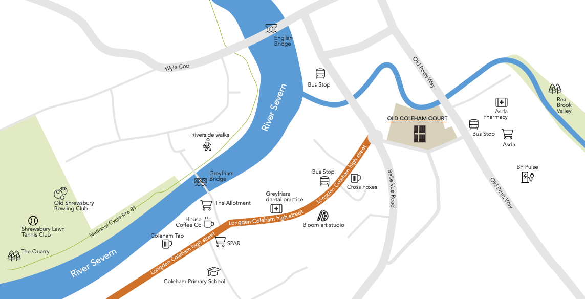 Coleham area map